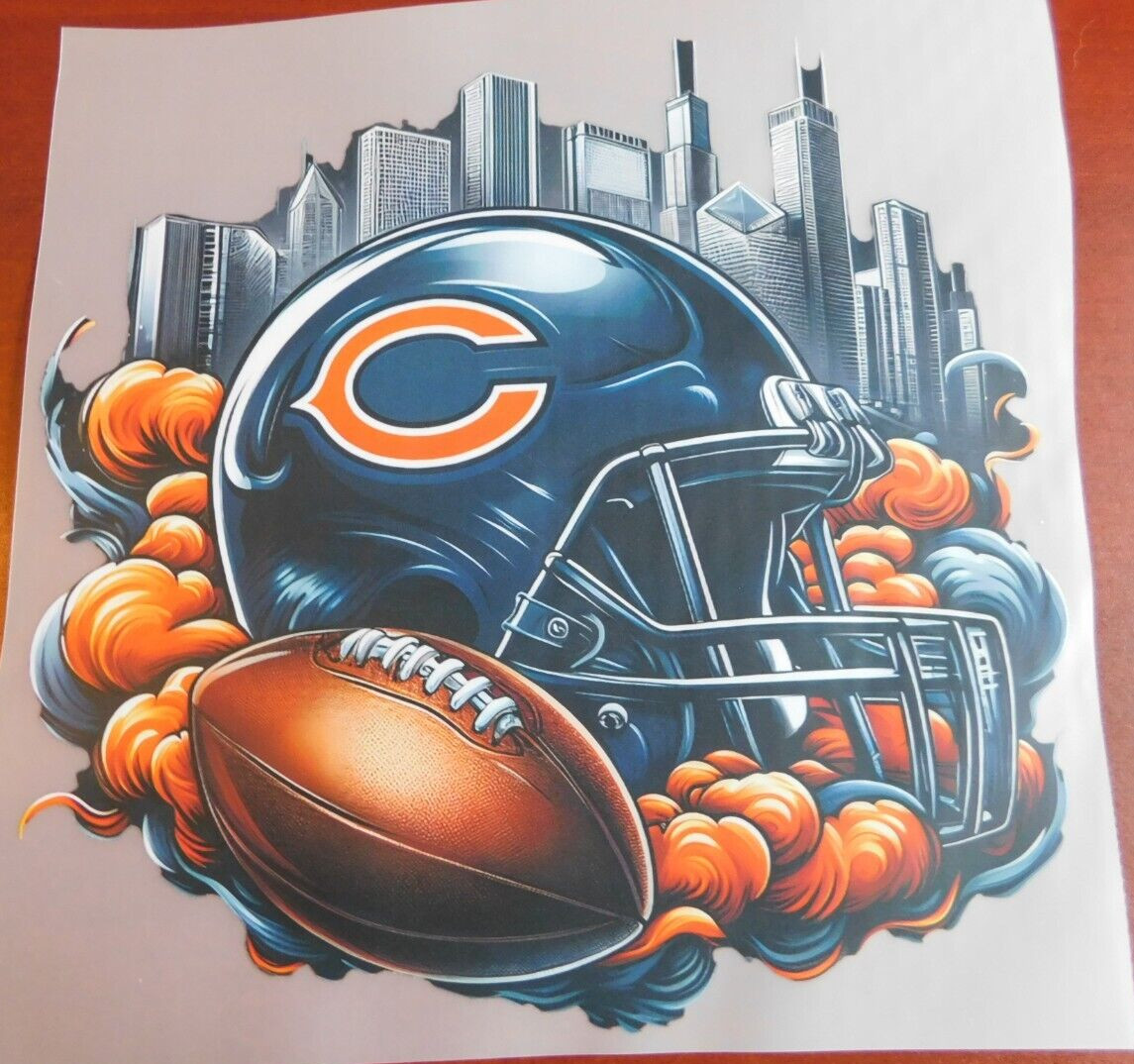 Chicago Bears 8″ DTF Heat Transfer Iron On FREE Shipping (A31)