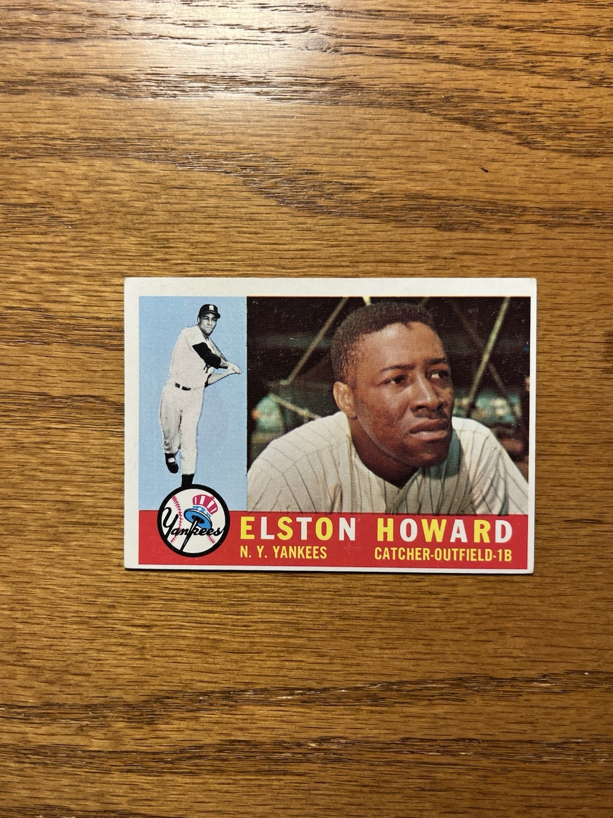VINTAGE 1960 TOPPS BASEBALL #65 ELSTON HOWARD–N.Y. YANKEES–CATCHER-OUTFIELD-1B