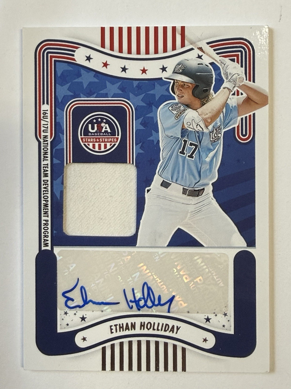 2024 Panini USA Stars & Stripes Ethan Holliday Auto Relic AUTOGRAPH Game Used
