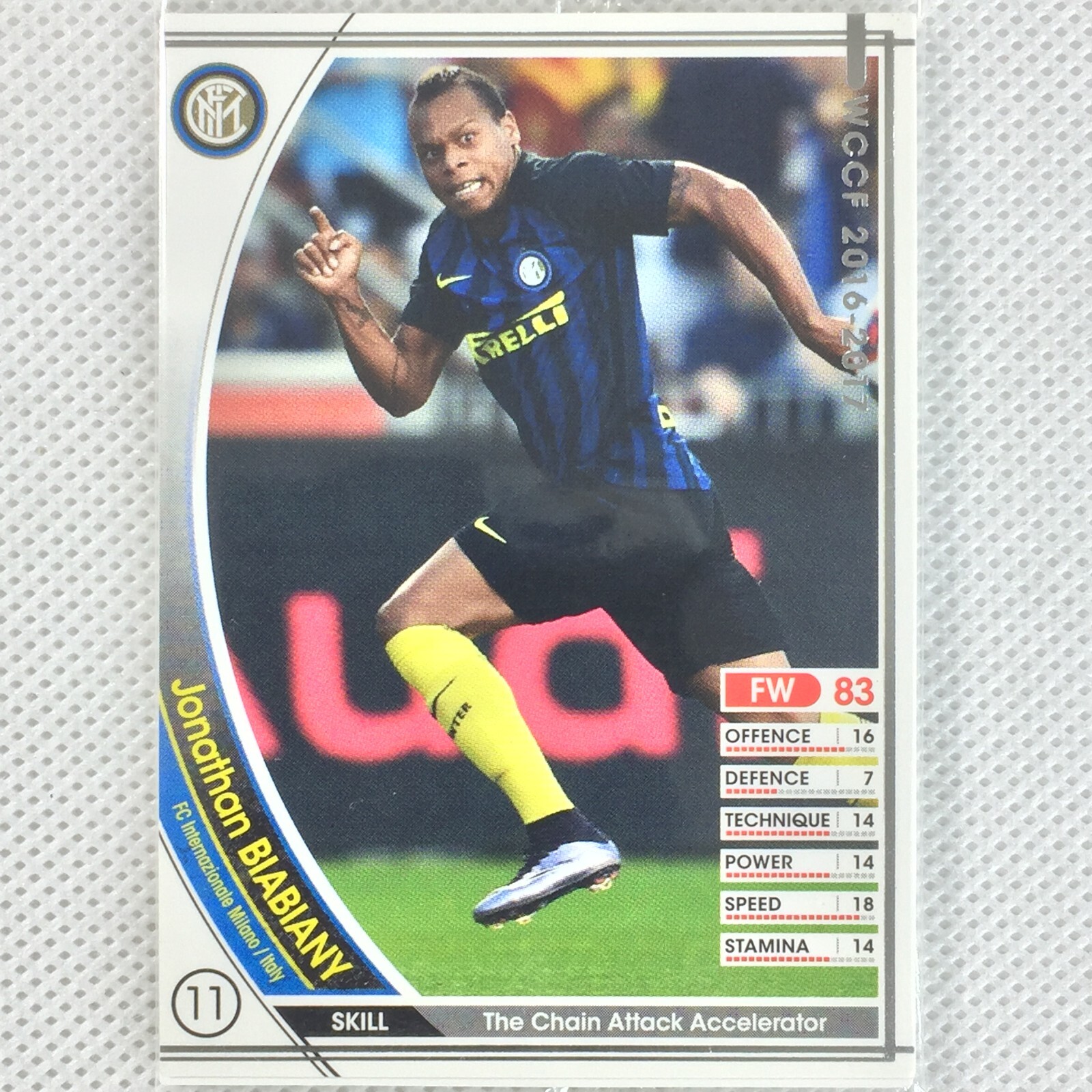 Panini WCCF 2016-17 Jonathan Biabiany Sealed Inter Milan EXTRA France Japan