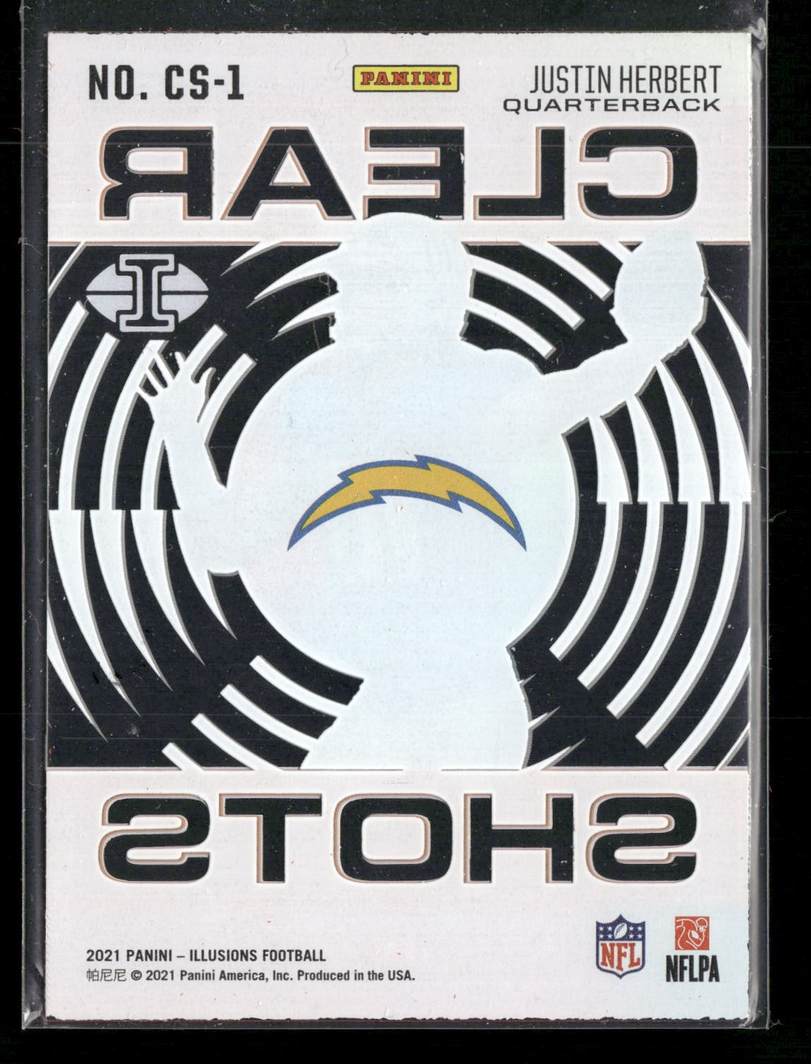 2021 Panini Illusions #CS-1 Justin Herbert Clear Shots Orange