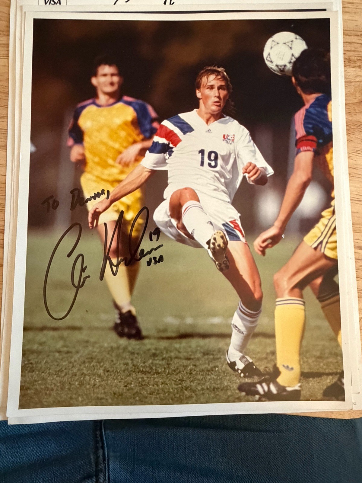 US Soccer player Alexi Lalas Autograph FIFA