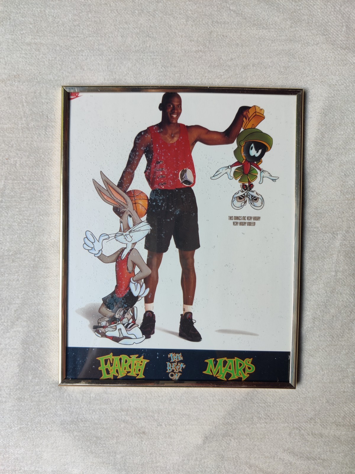 Nike Aerospace Poster Best on Earth Mars Jordan Bugs Bunny Marvin Space Jam 8×10
