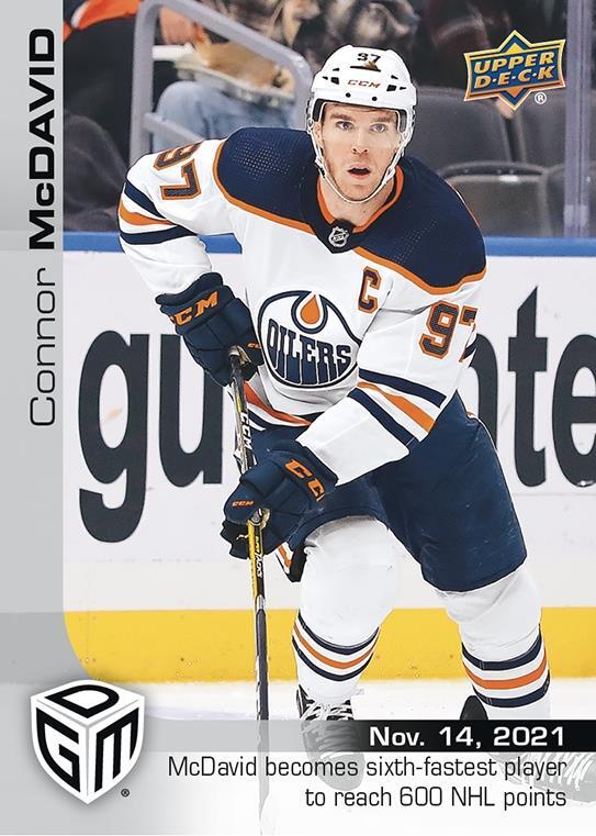 2021-22 Upper Deck NHL Game Dated Moments #1-112 Rookies /999 and Stars /499 SP