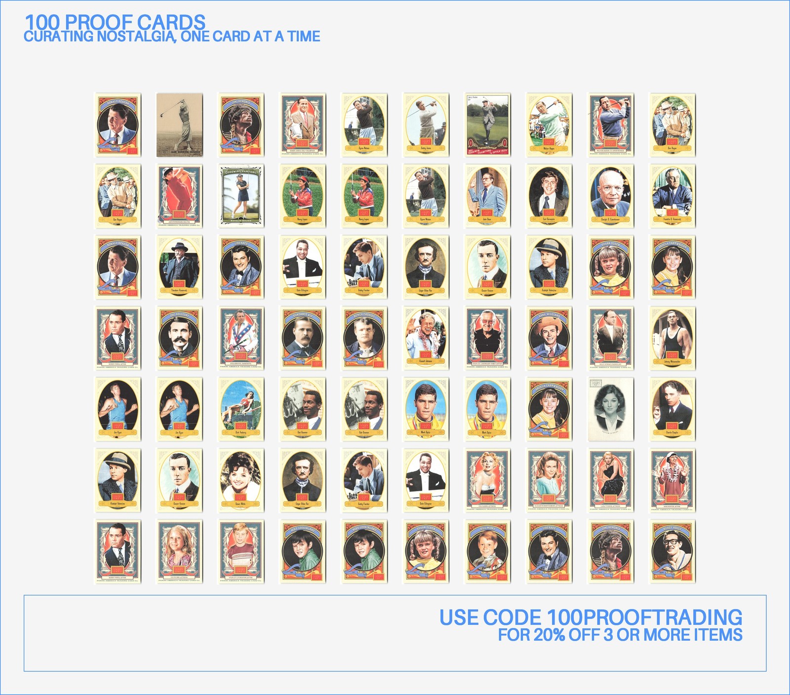 Panini Golden Age Lot 70 Trading Cards – 2012, 2014, Golf, Pop Culture, Politics