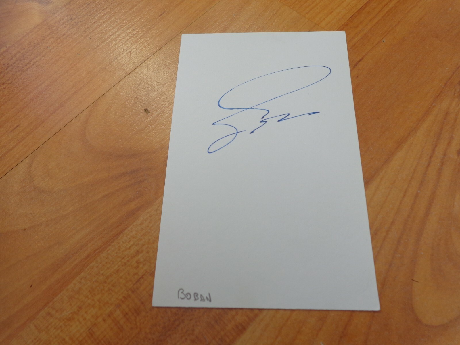 GENUINE SIGNED ZVONIMIR BOBAN AC MILAN CROATIA LEGEND WHITE INDEX CARD 6X4″