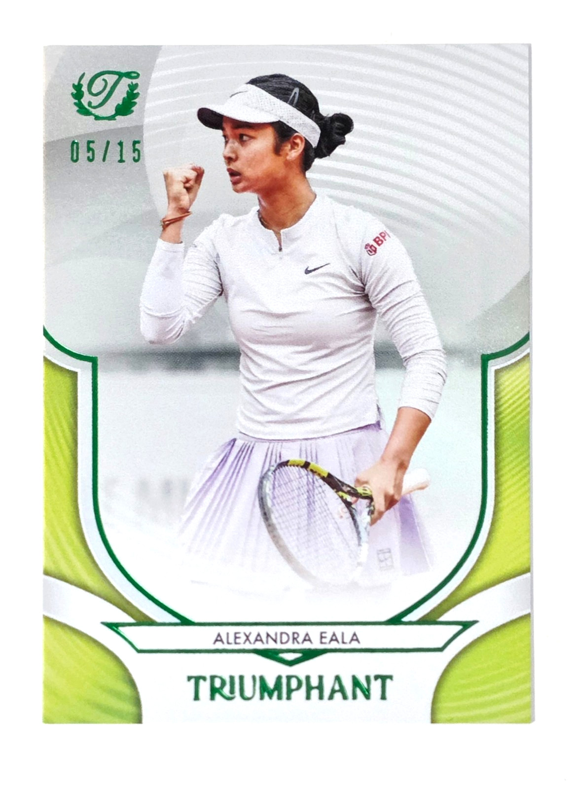 2025 Topps Triumphant Alexandra Eala /15 YELLOW Tennis Ball Parallel SP 1st Year