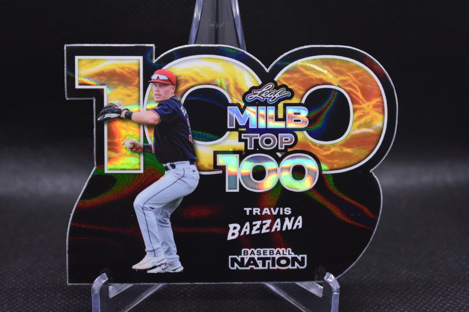 Travis Bazzana 1/1 2025 Leaf Baseball Nation MILB Top 100 Black Lava #MB-63