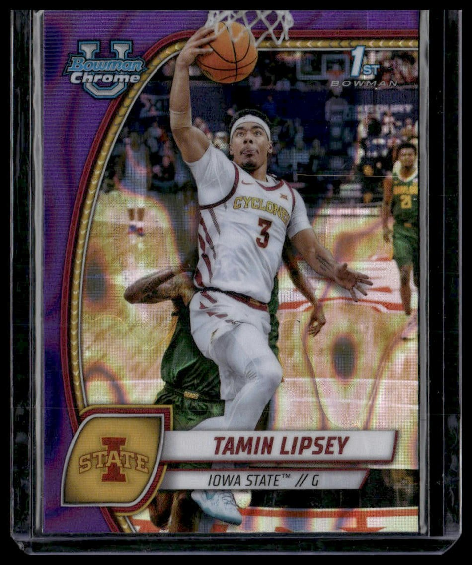 2024-25 Bowman University Chrome #66 Tamin Lipsey Purple Lava Refractor