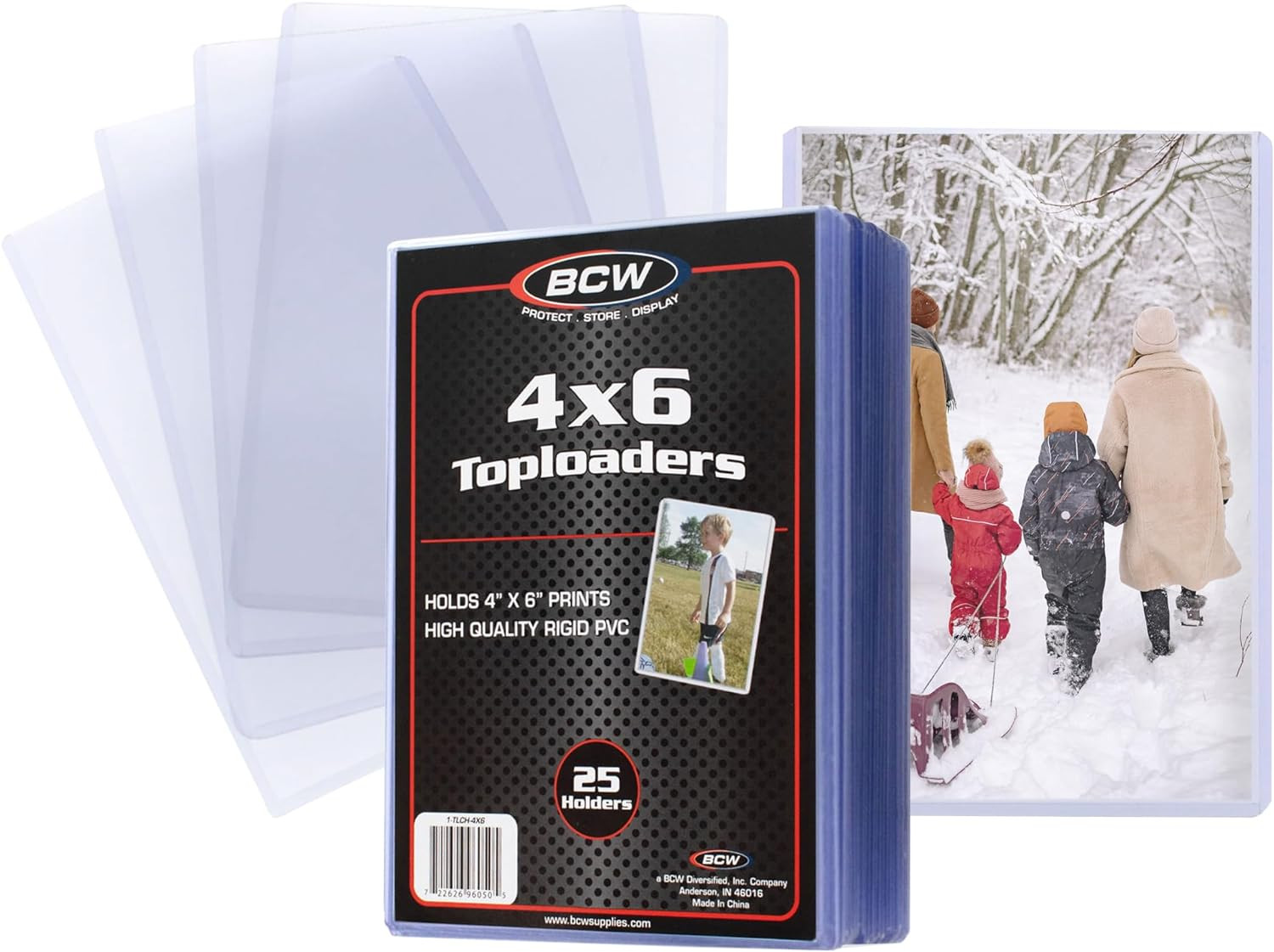 4X6 Post Card & Photo Top Loaders | Rigid PVC Sleeves | 25 Pack | Clear Plastic