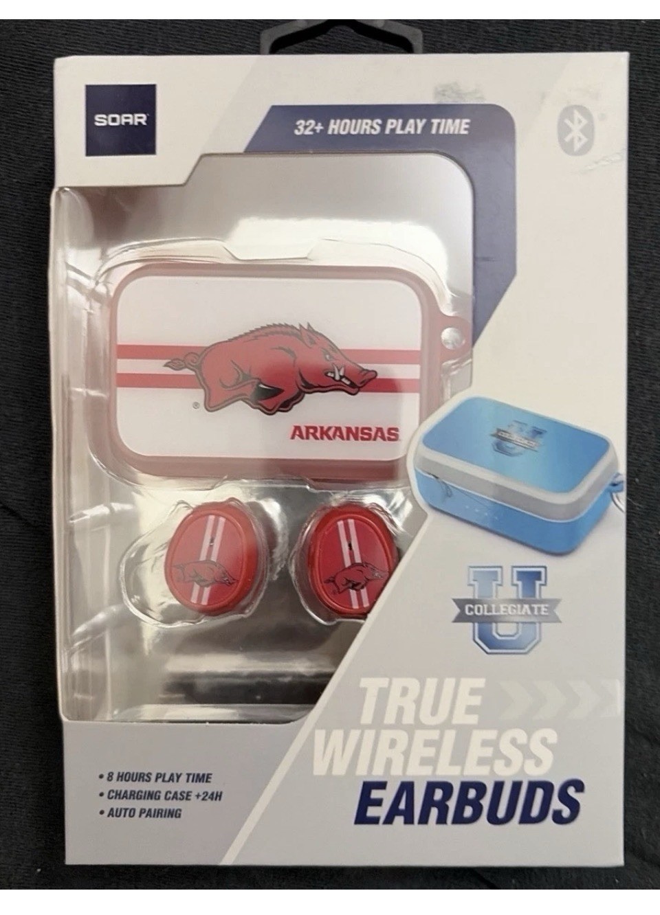 SOAR NCAA True Wireless Earbuds Arkansas Razorbacks Bluetooth BRAND NEW