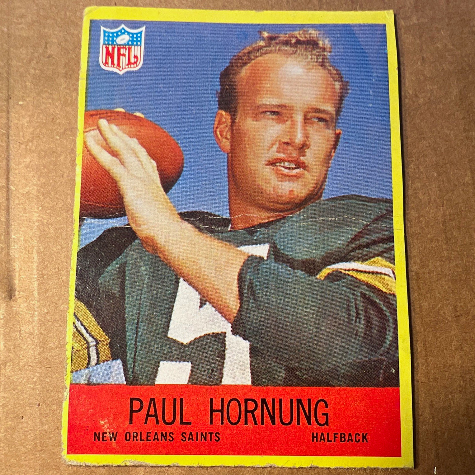 Philadelphia Gum 1967 Philadelphia Scratch-Off Paul Hornung Saints Card #123