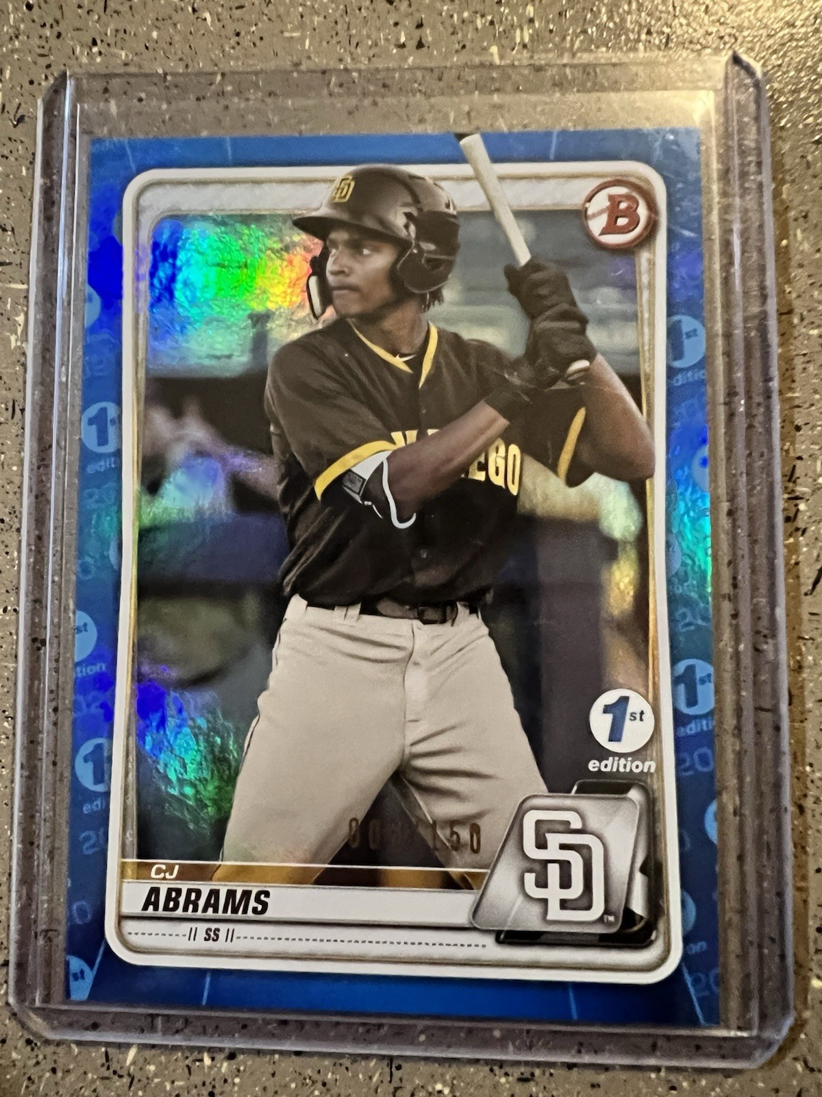 2020 Bowman 1st Edition – C.J. Abrams #BFE-62 Blue Foil /150 (RC)