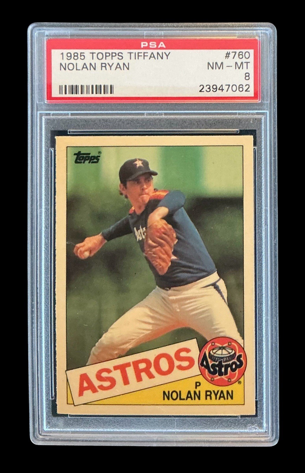 1985 topps tiffany #760 nolan ryan; glossy SP limited edition PSA 8