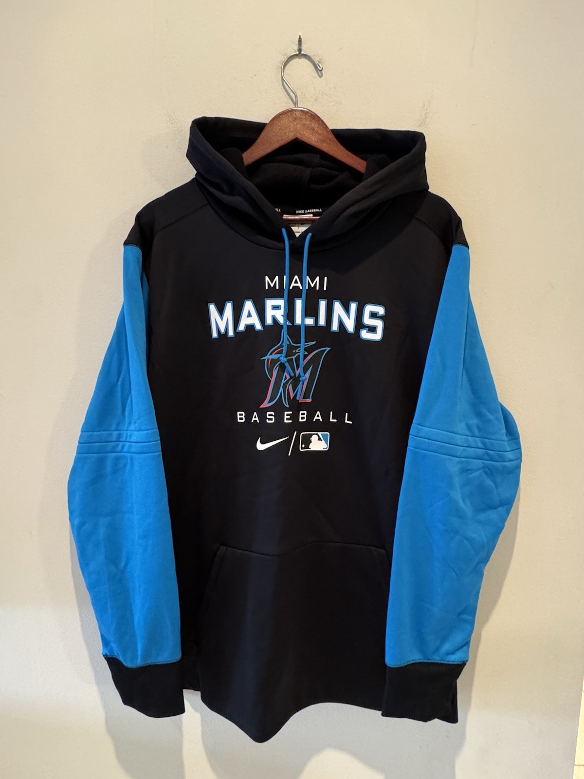 Miami Marlins Hoodie Nike Therma-Fit MLB Black Teal Men’s Size XL New With Tags