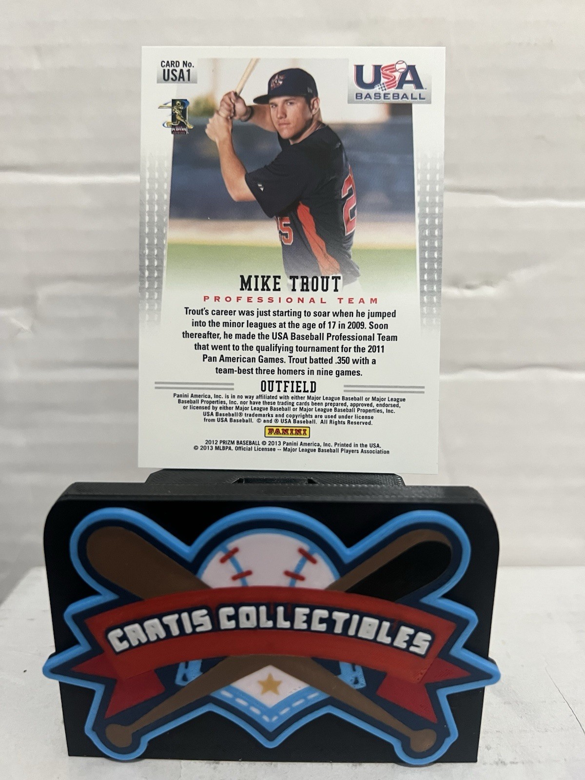 Mike Trout 2012 Panini Prizm USA Baseball #USA1 USA- 2nd Year
