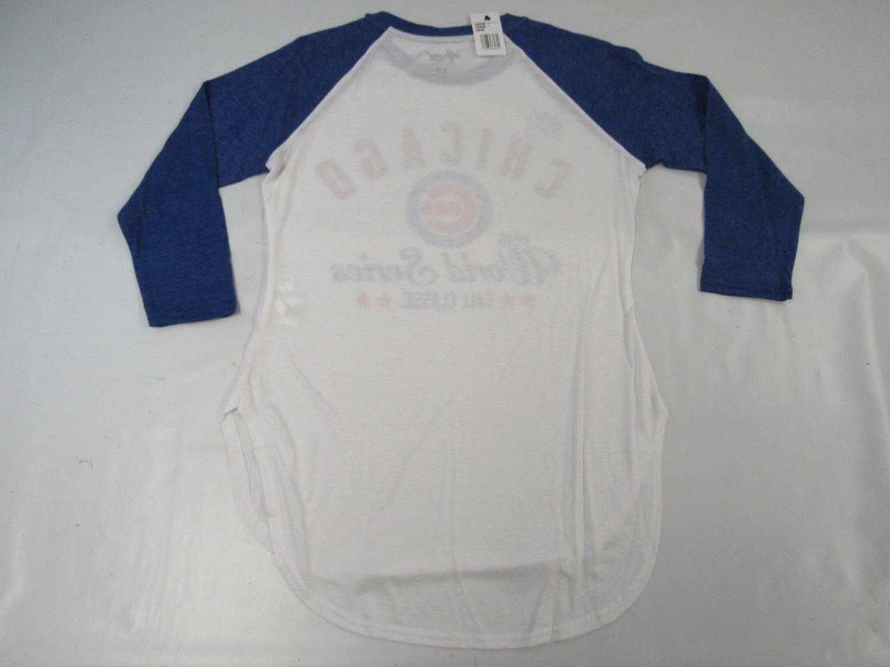 New 2016 World Series Champions Chicago Cubs Womens Sizes S-M-L-XL Raglan Shirt