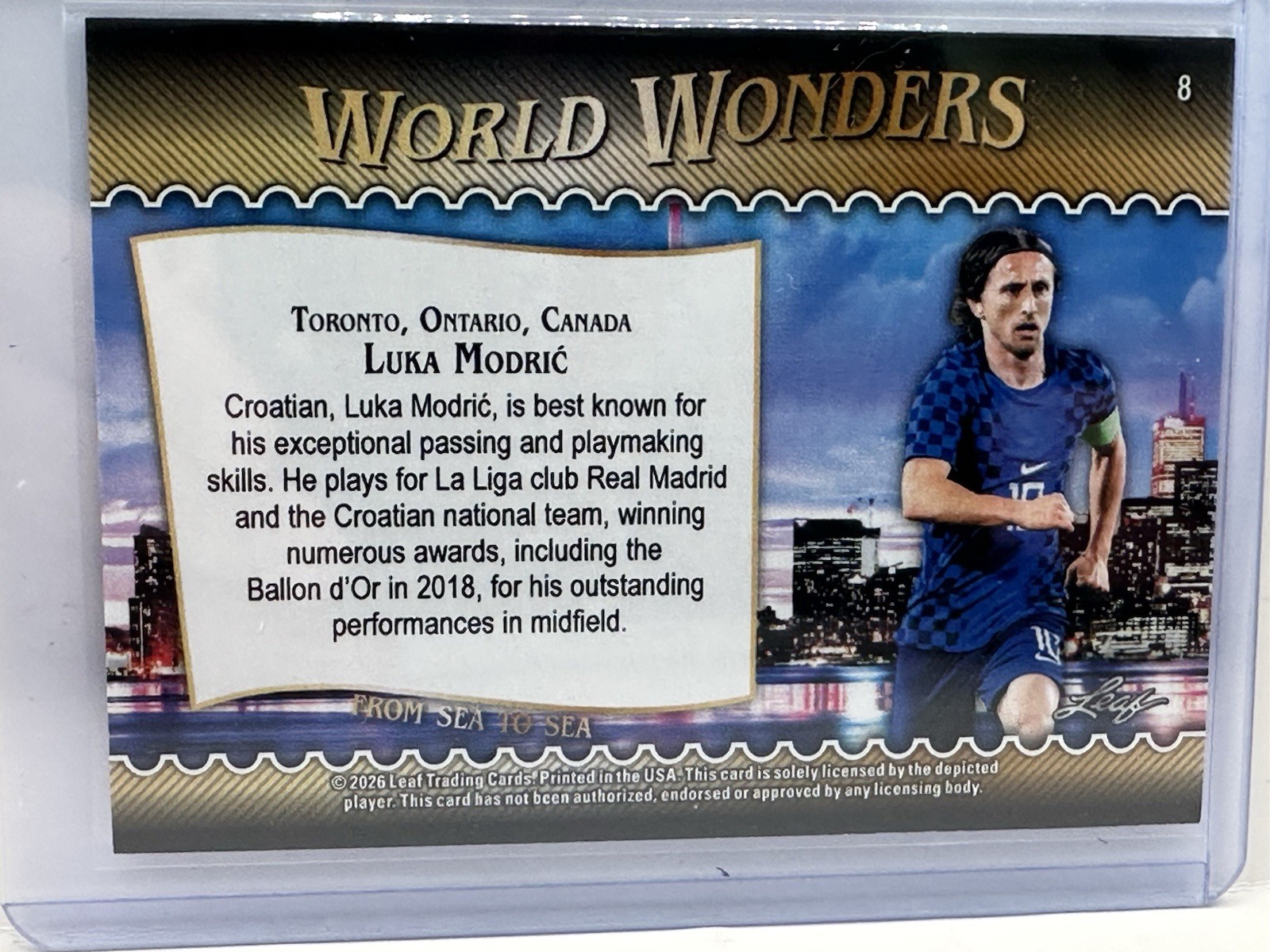 LUKA MODRIC SP 2026 Leaf World Wonders 3/5 Rare Red Foil #8 Canada