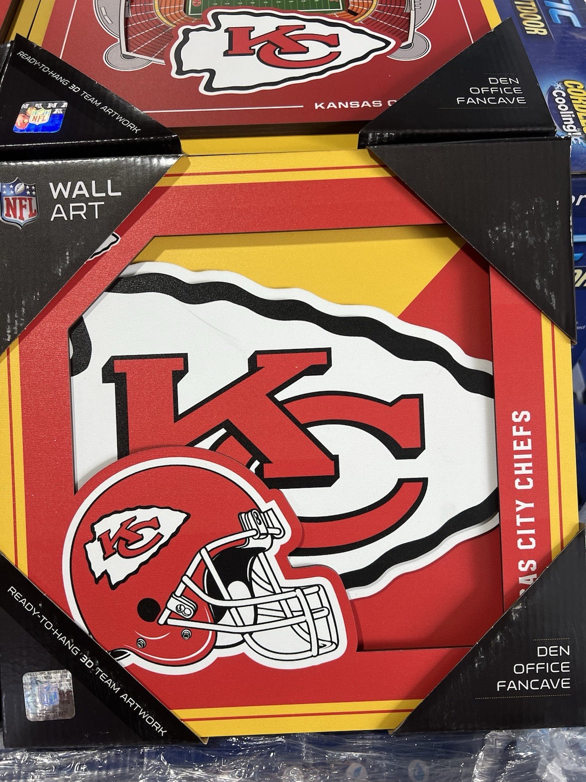 Kansas City CHIEFS 4 Pack Of Fan Cave Wood NFL 3D Wall Sign KC CHIEFS WALL ART