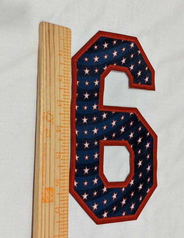 New #6 2017 MLB 4th of July team issued authentic uniform number 8 X 5 inches
