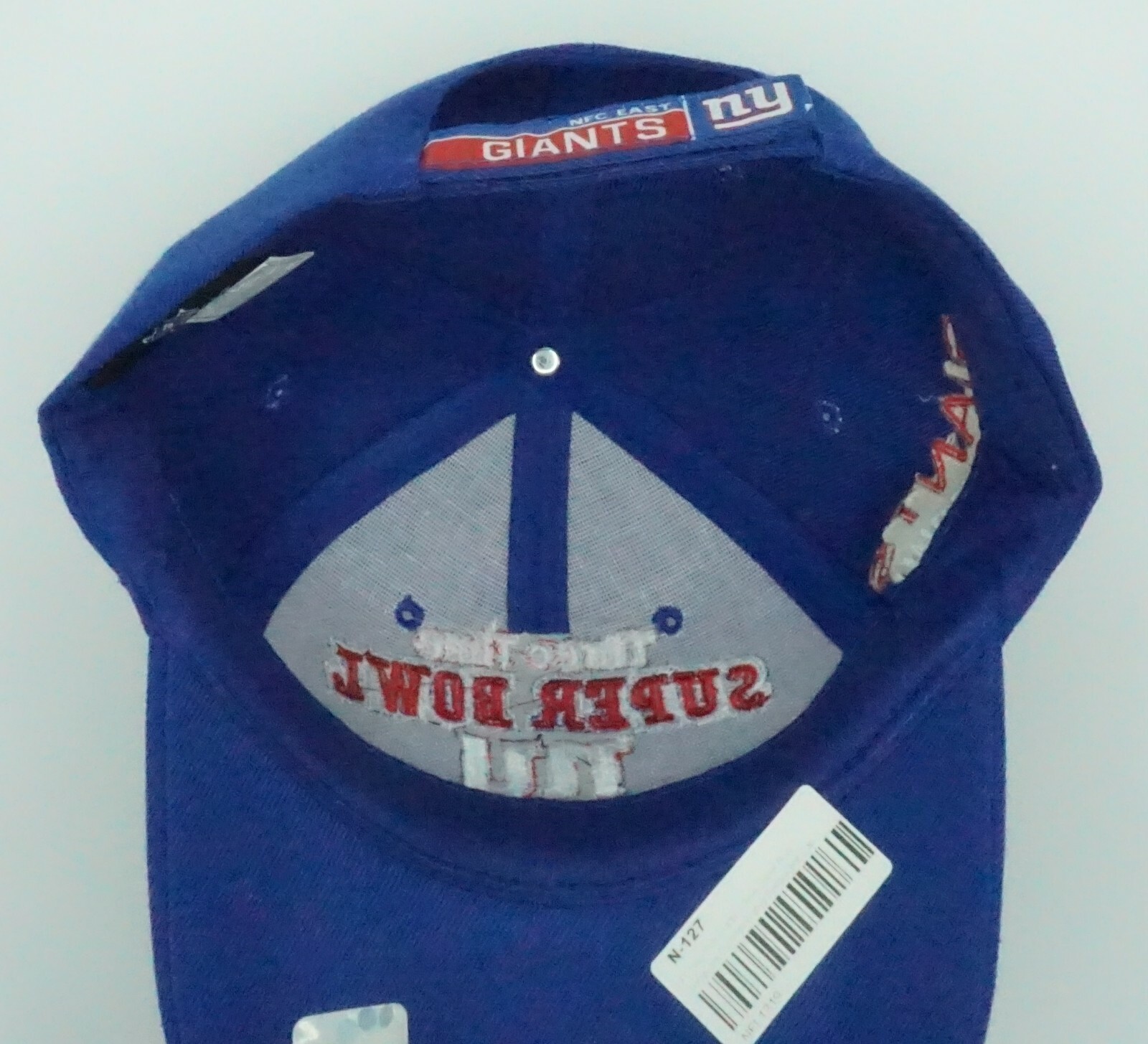NFL New York Giants Reebok Adult Adjustable Fit 3X Super Bowl Champs Cap Hat NEW