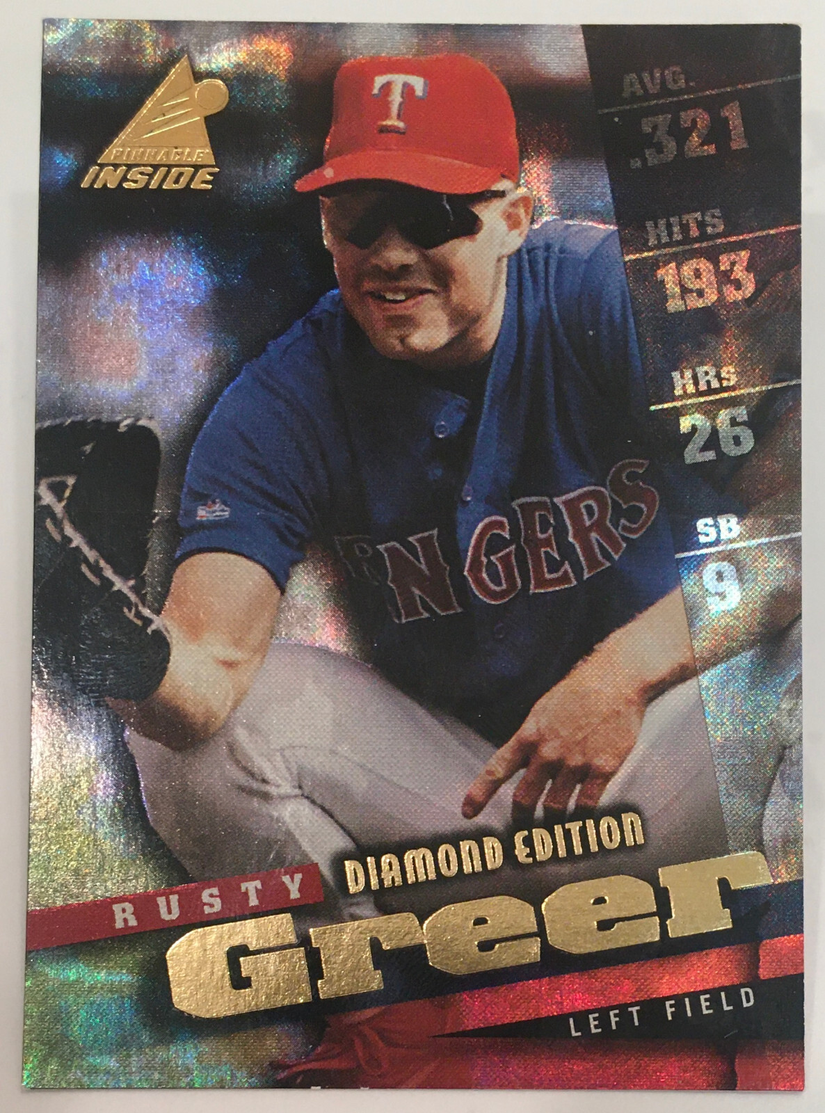 1998 Pinnacle Inside – Diamond Edition – Rusty Greer – #63 – Rangers – NrMt
