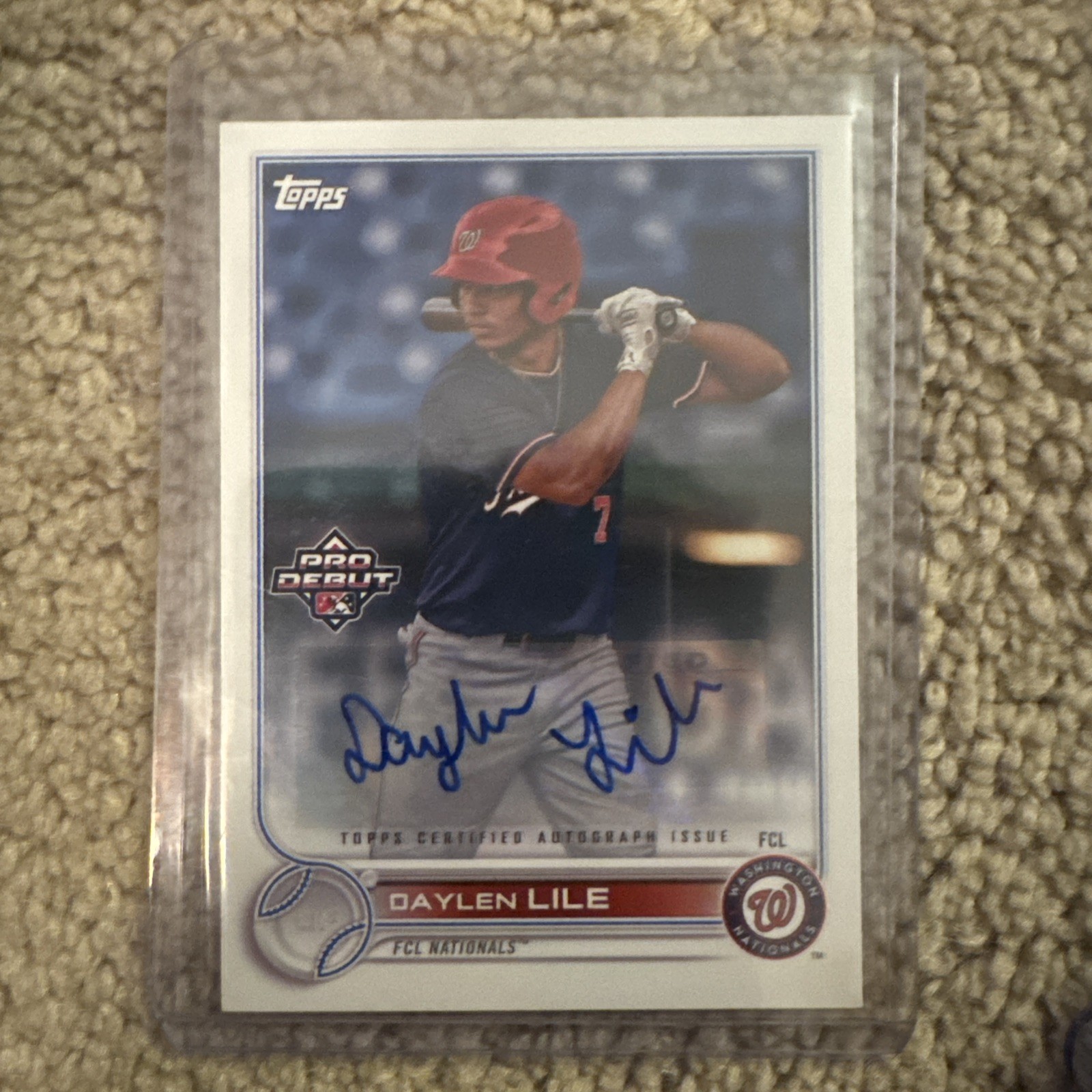 Daylen Lile 2022 Topps Pro Debut Auto #PD-118 Washington Nationals