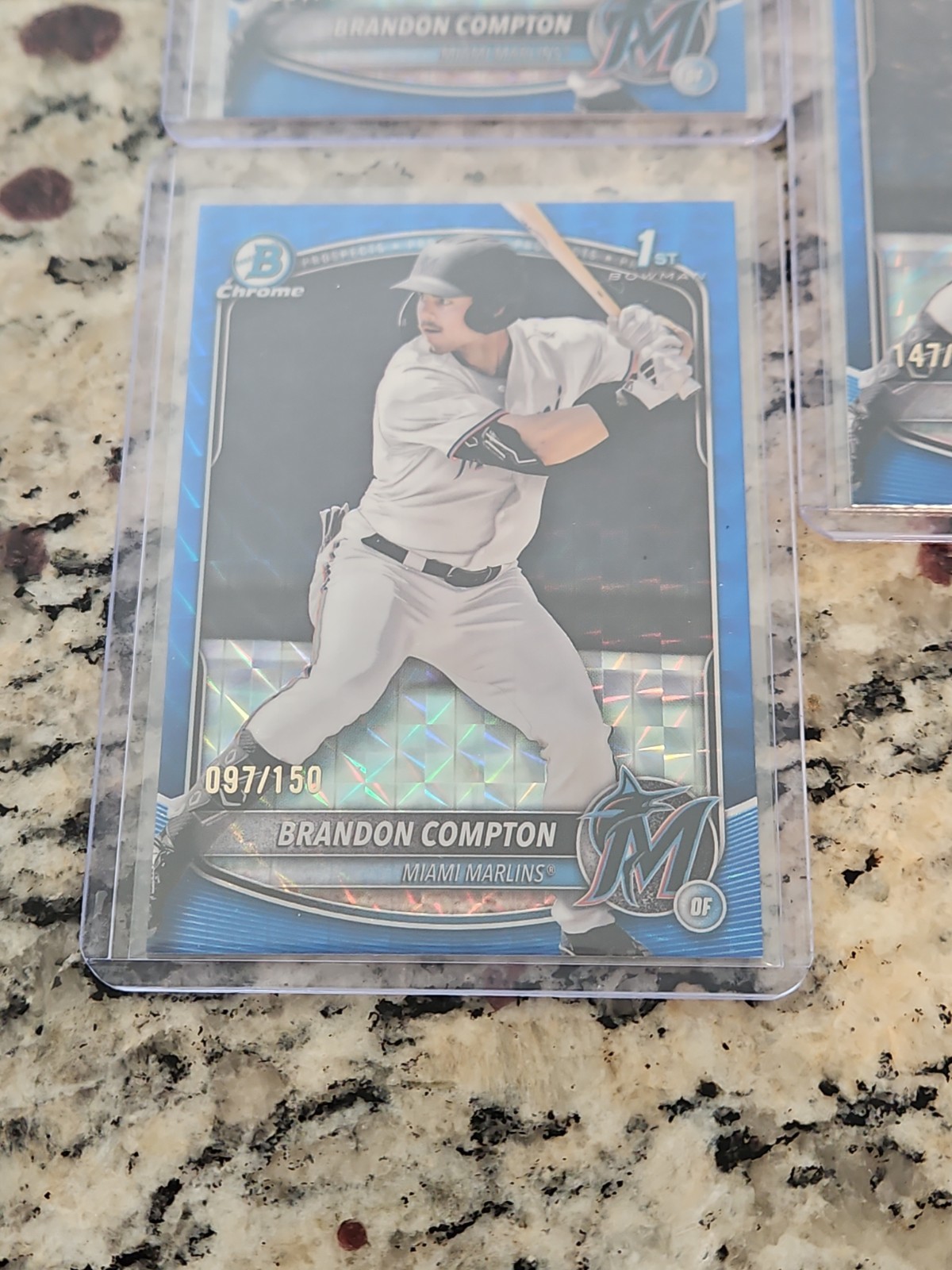 Topps 2025 Bowman Chrome Blue Refractor /150 Brandon Compton Marlins BDC-64
