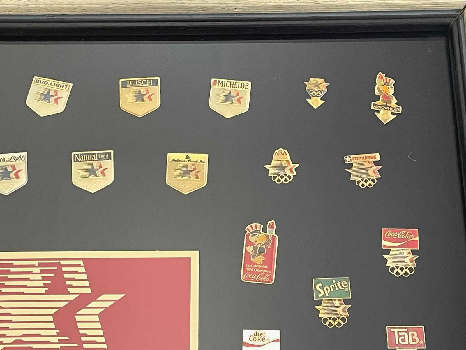 Los Angeles 1984 Olympic Pins Framed Set Corporate Issue Limited Edition