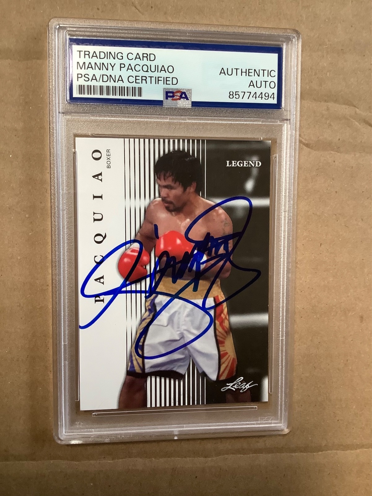 MANNY PACQUIAO SIGNED AUTOGRAPHED BOXING CARD PAC MAN PSA DNA SLABBED LEGEND