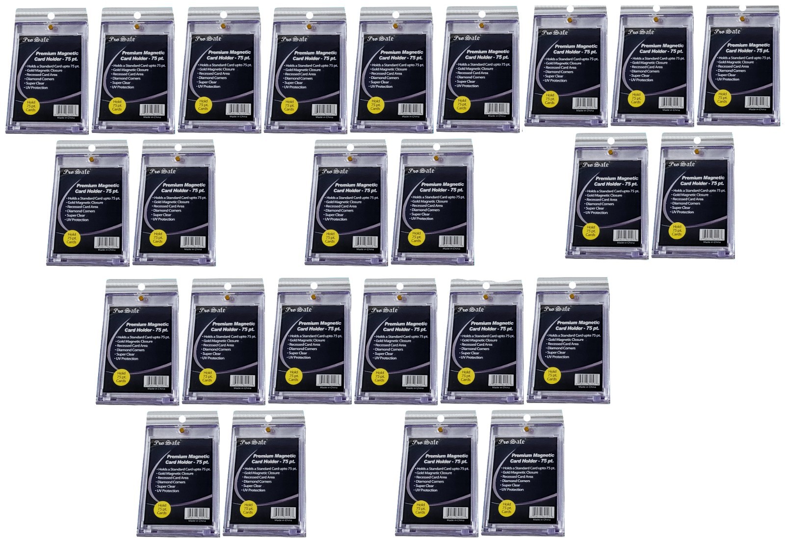 25 Pro Safe 75pt Premium Magnetic UV Thick Sports Card Holder Ultra Storage Case