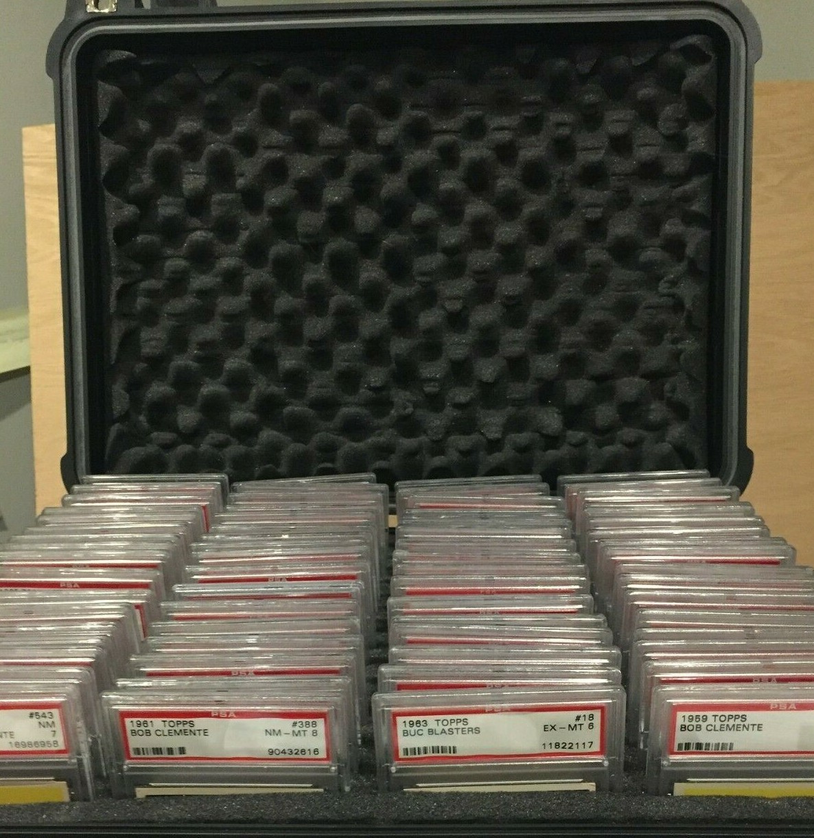 LARGE GRADED CARDS SLABS HOLDER STORAGE PROTECTOR BOX TRAVEL DISPLAY CASE ORANGE