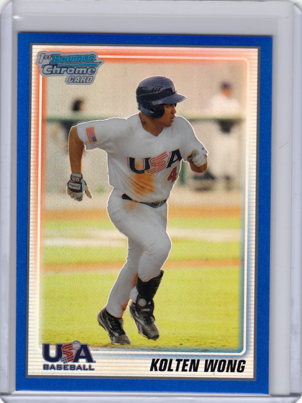 #/250 Kolten Wong RC ▪ 2010 Bowman Chrome 1st USA BLUE Refractor USA-BC21