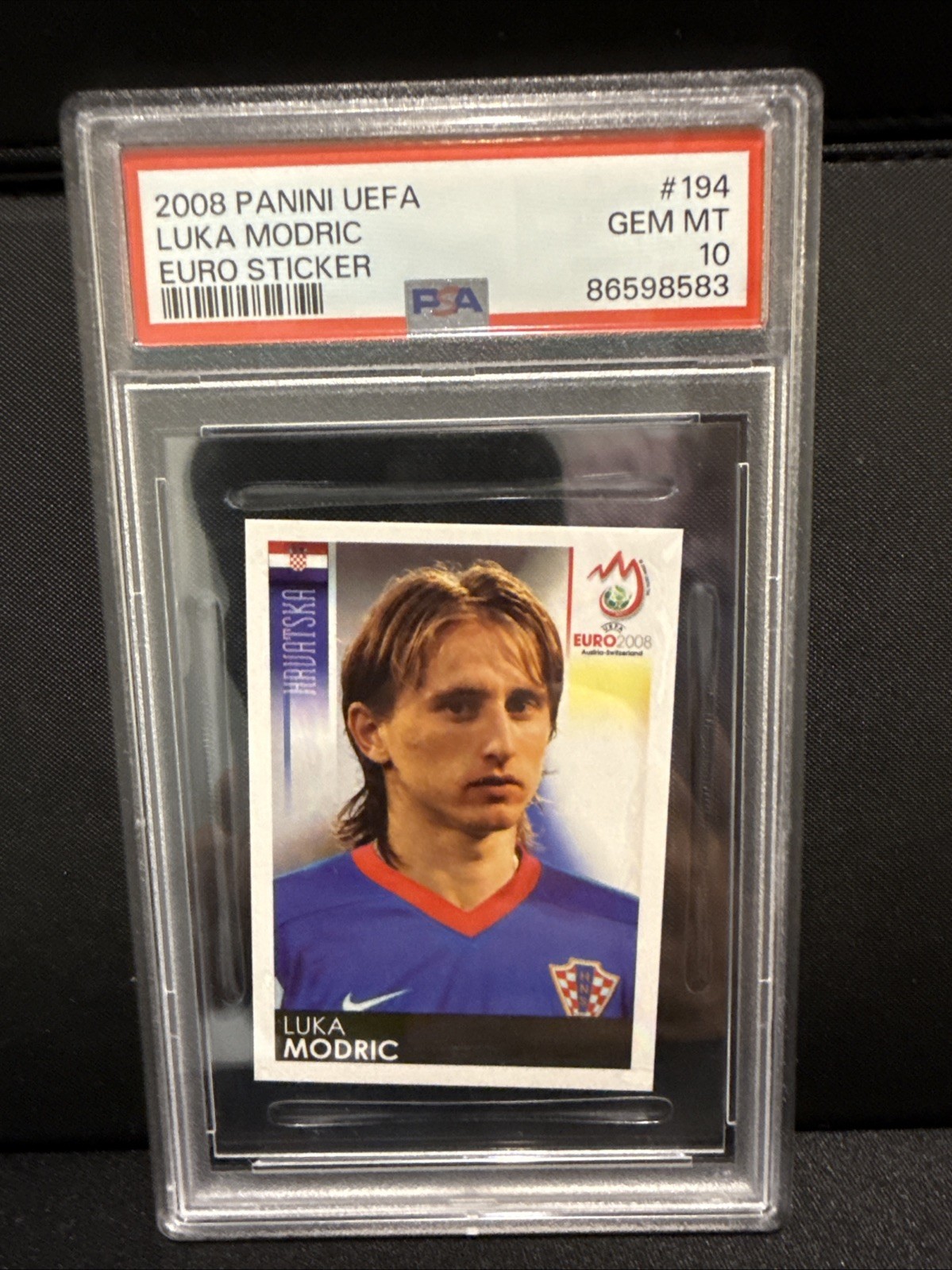 PSA 10 Luka Modric Rookie 2008 Panini UEFA Euro Sticker #194 Croatia
