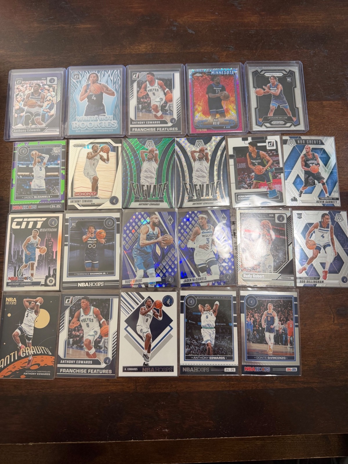 Minnesota Timberwolves Basketball Card Lot (22) NBA Cards Mixed Players & Years