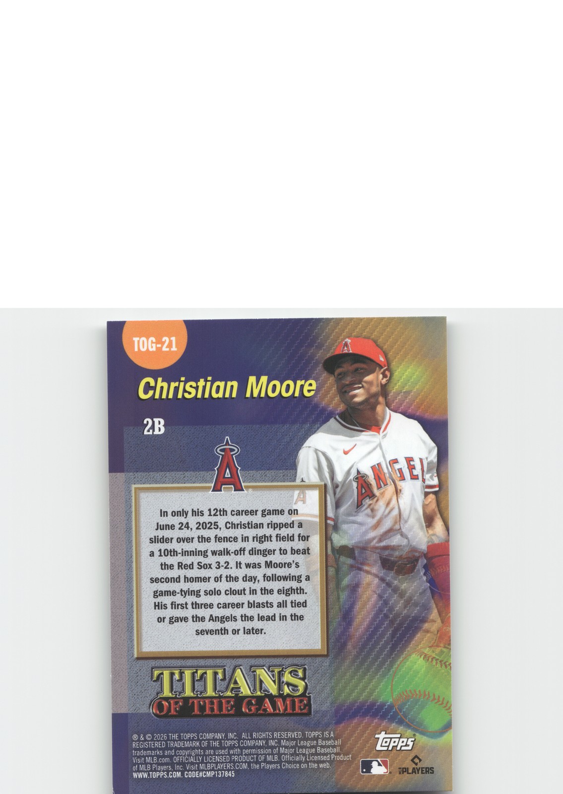 2026 Topps #TOG-21 Christian Moore Titans of the Game