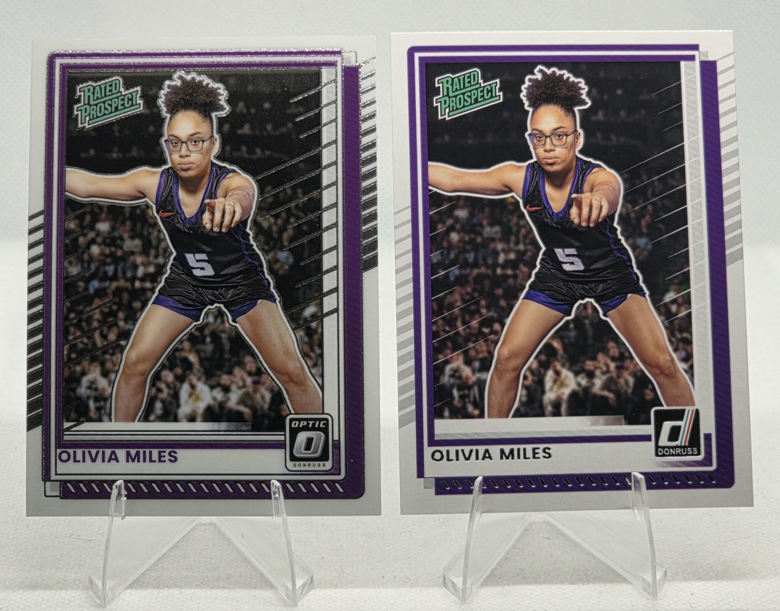 Olivia Miles – 2025-26 Panini Donruss Optic Rated Prospect #89 + Base – TCU/Lynx