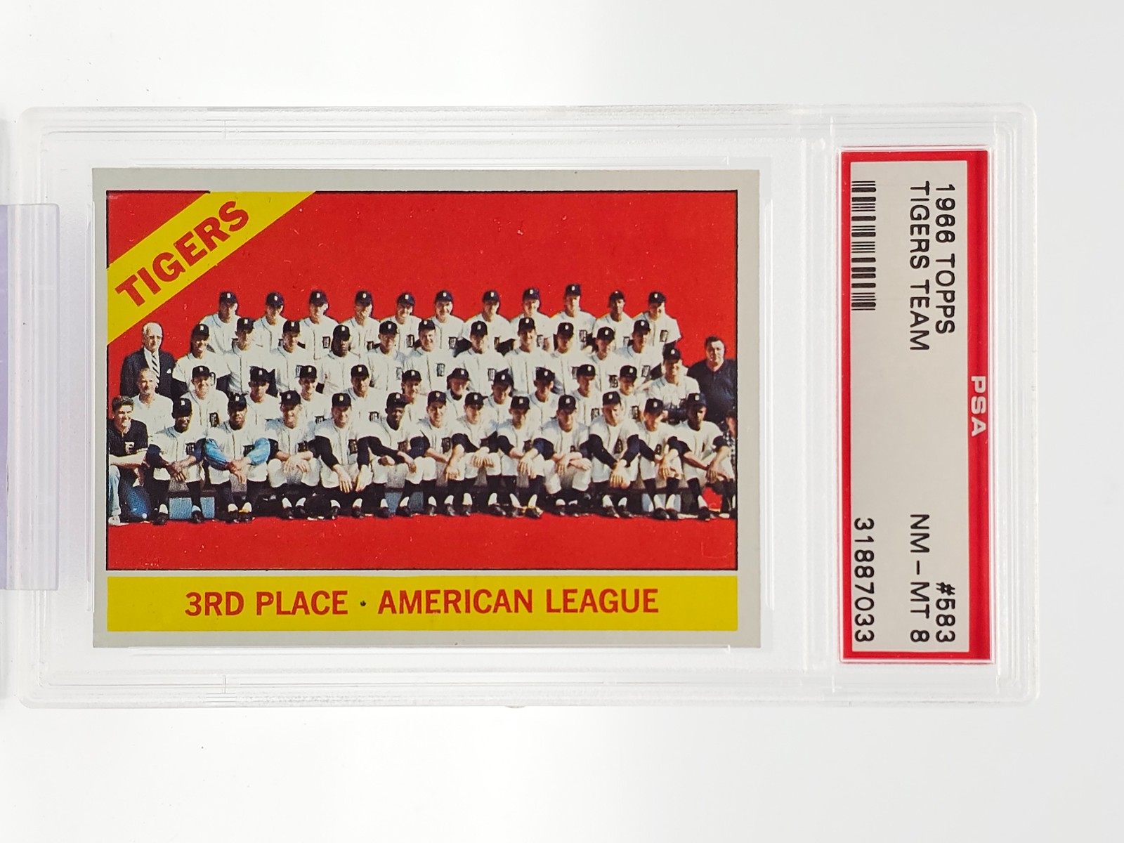 DETROIT TIGERS TEAM 1966 TOPPS BASEBALL #583 PSA 8 Q7113