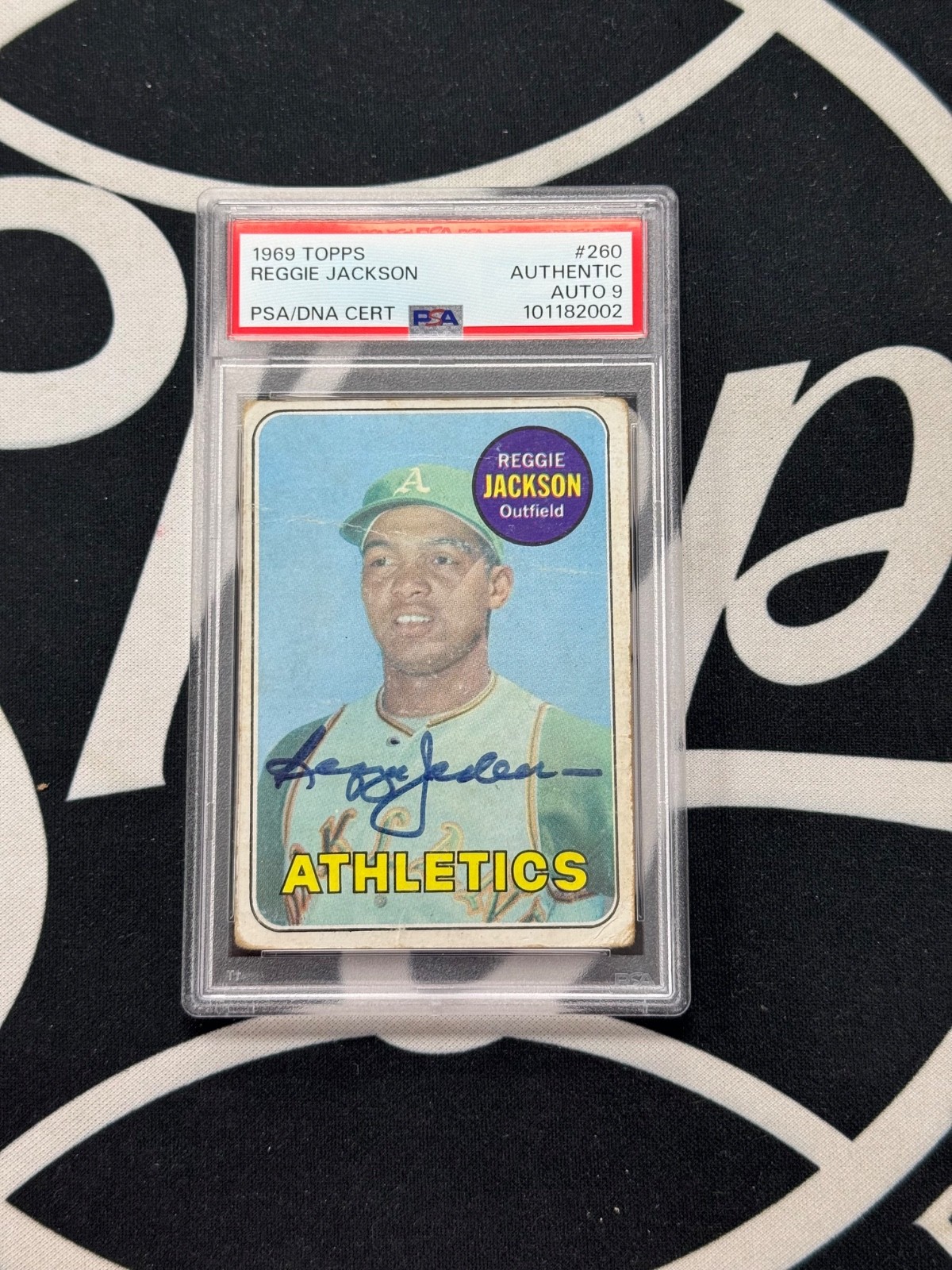 1969 Topps Reggie Jackson Signed PSA 9 Auto Autographed #260 Rookie RC HOF