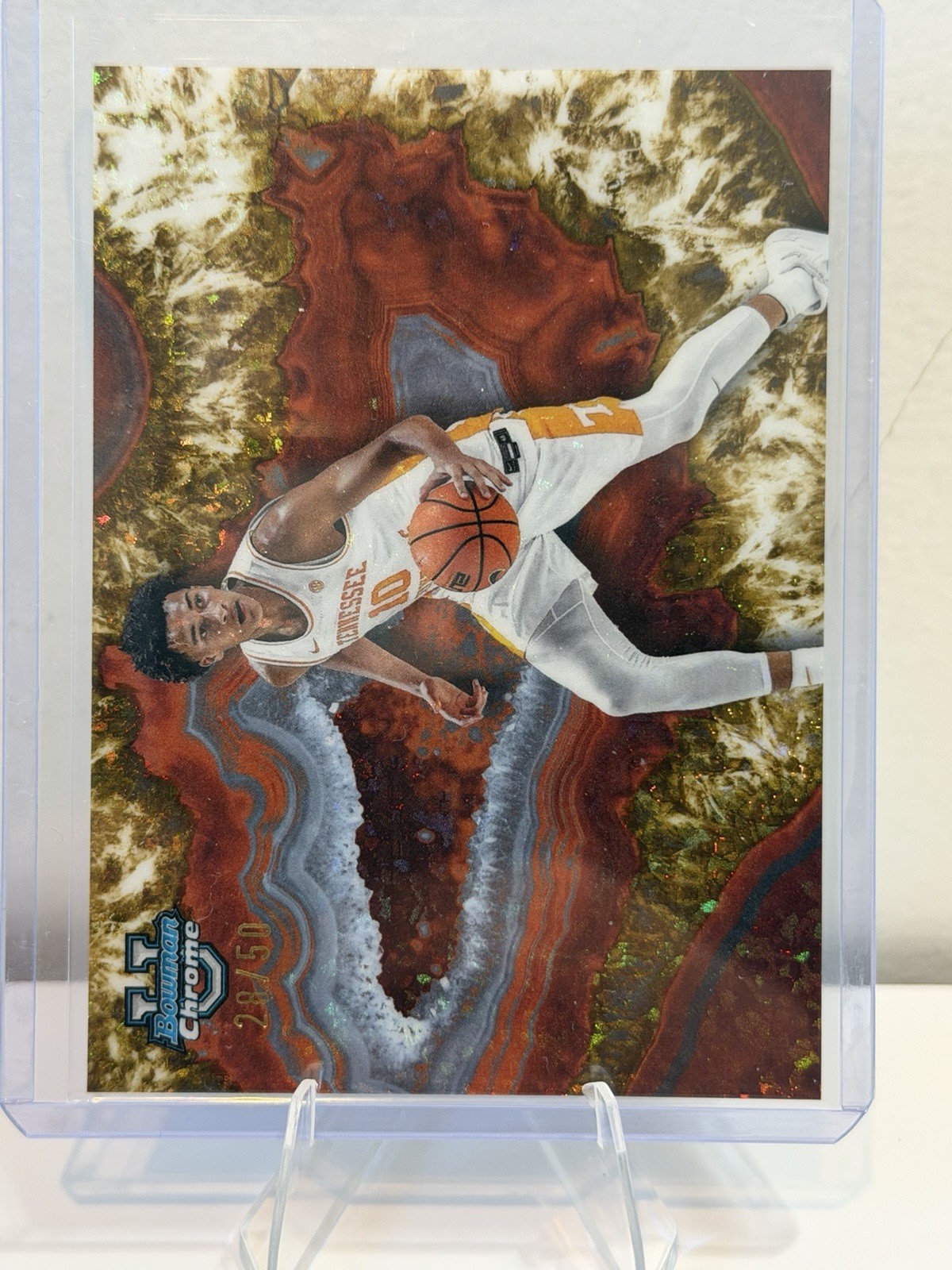 2025-26 Bowman Basketball Nate Ament Crystalized Gold /50 SSP #CNL-5 Tennessee