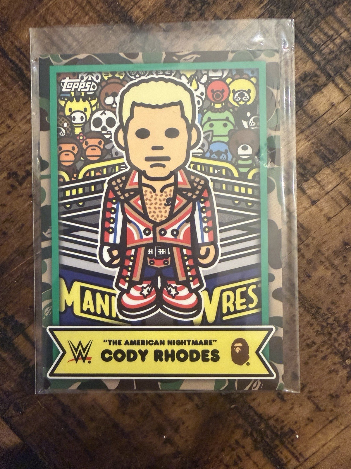 Topps 2025 WWE x BAPE Baby Milo Insert Cody Rhodes “American Nightmare” BMA-2
