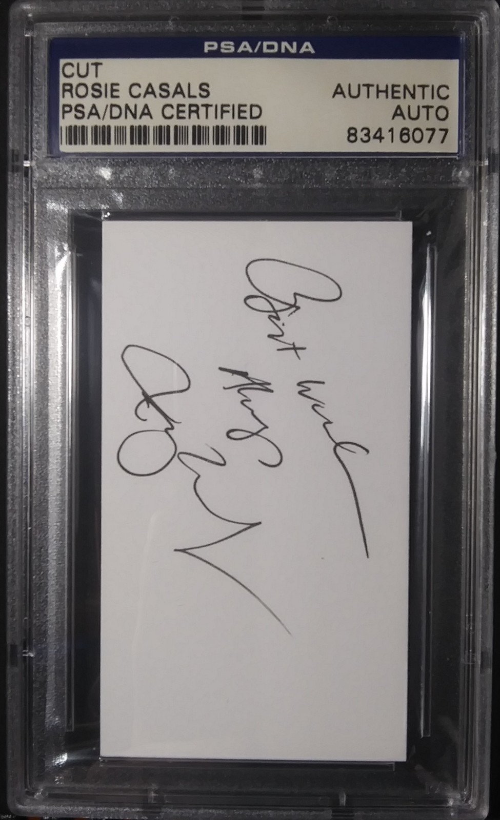 PSA Certified Authentic Autograph CUT #_RC Rosie Casals USA WOMEN’s TENNIS GOAT