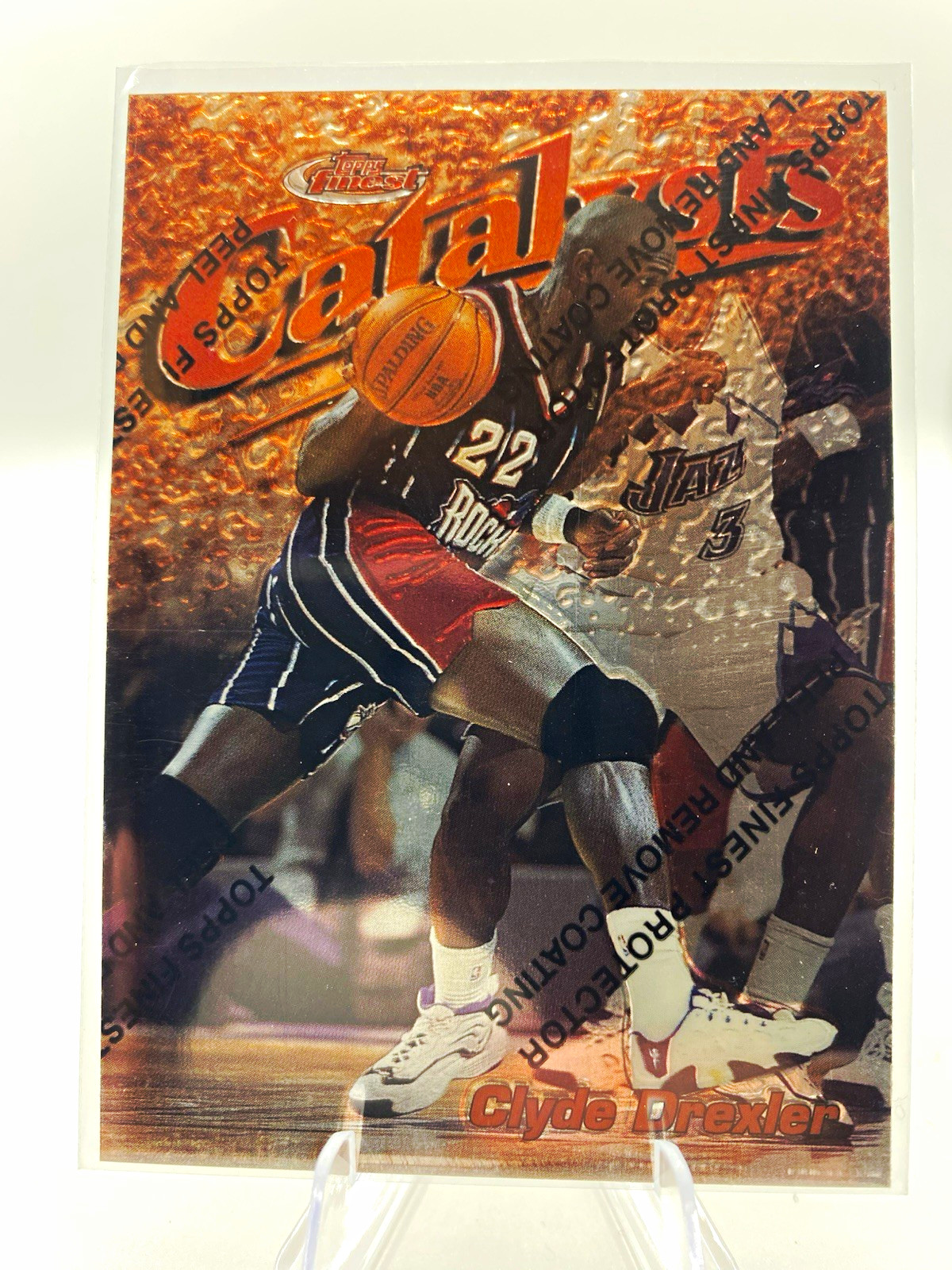 Topps Finest 1996-97 Catalyst Insert Clyde Drexler #C17 Houston Rockets