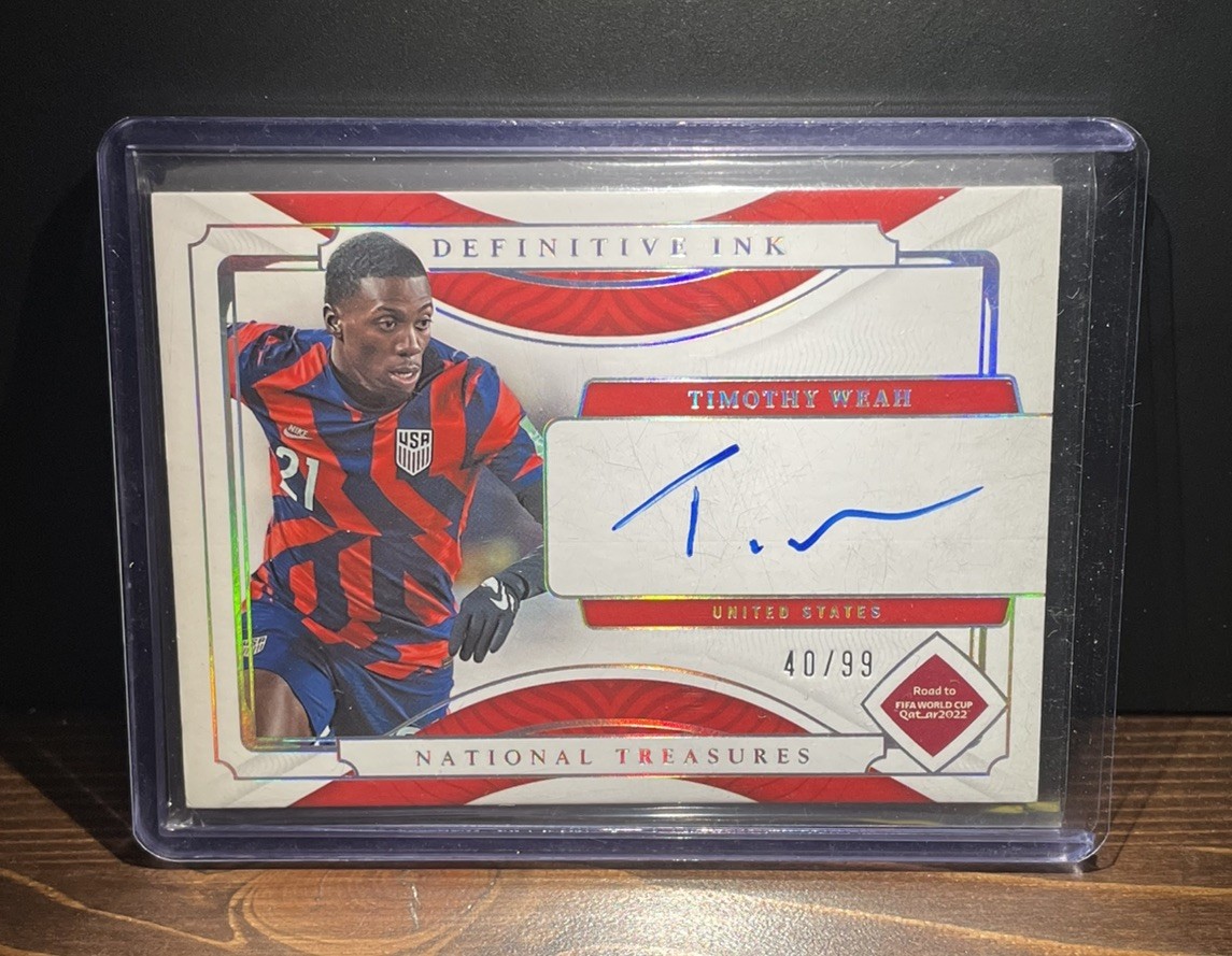 2022 Panini National Treasures Timothy Weah Definitive Ink Auto 40/99 – USA