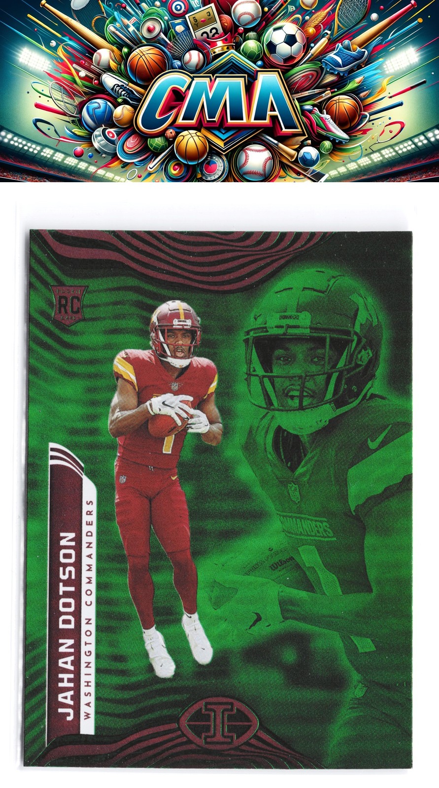 2022 Panini Illusions #99 Jahan Dotson Trophy Collection Emerald