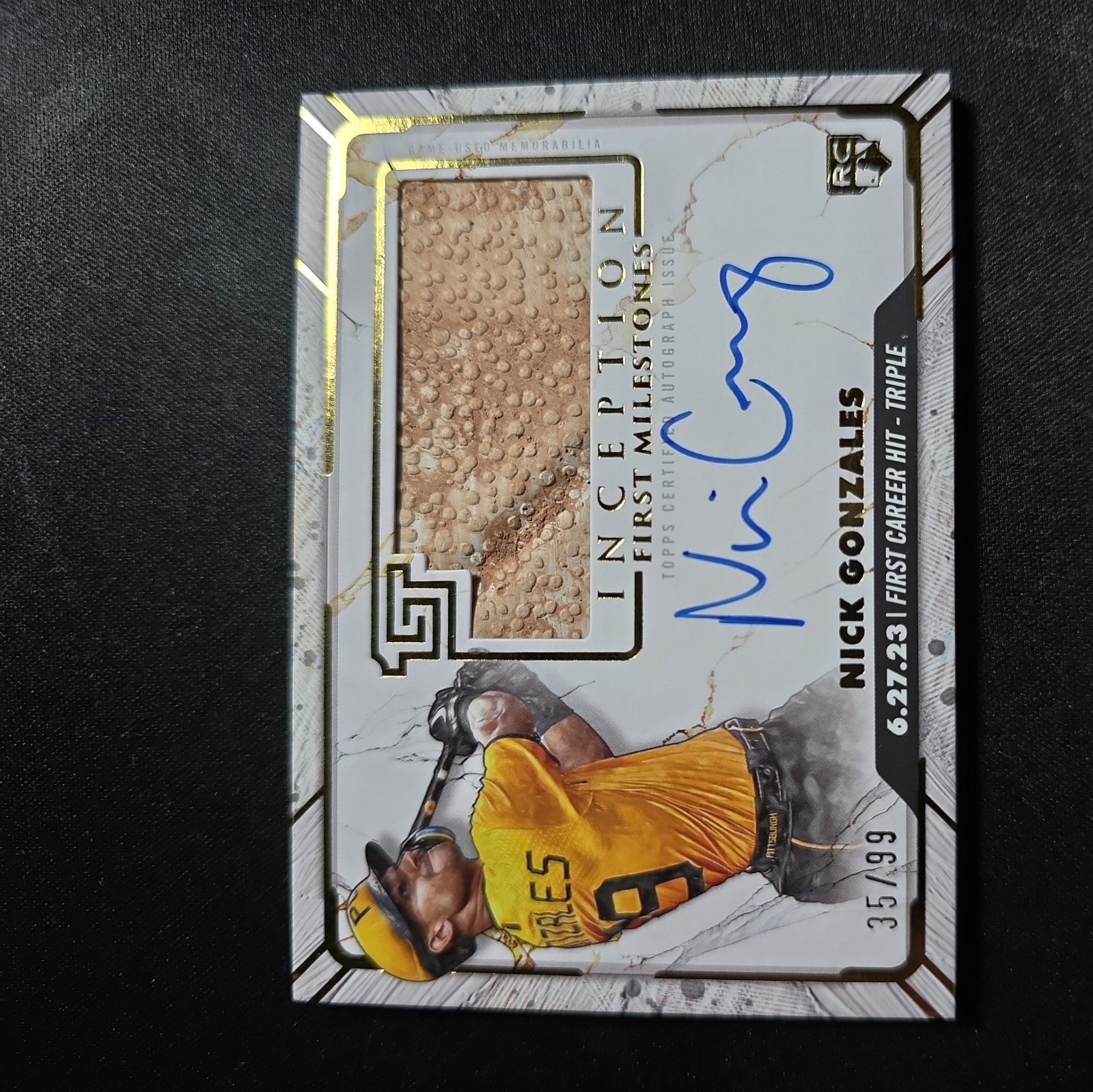 Topps Inception 2024 Nick Gonzales Pirates Auto Patch RC #APC-NG /99