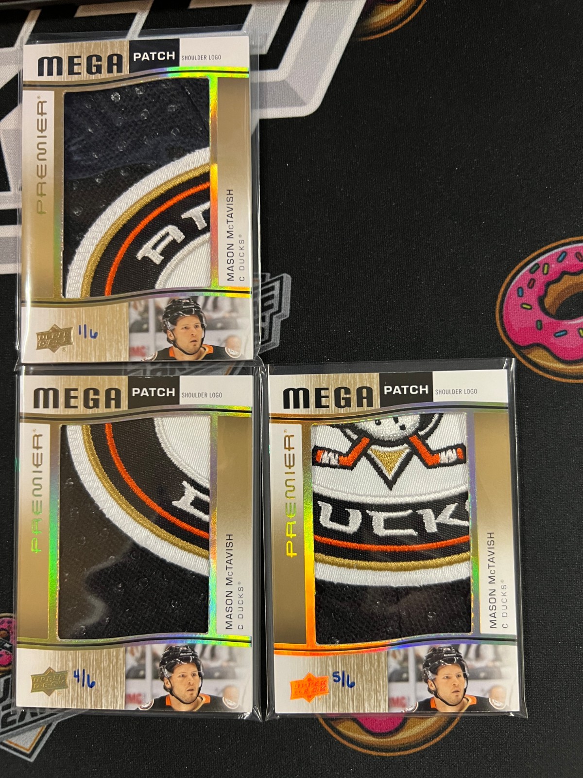 23/24 Premier Mason McTavish Shoulder Logo Mega Patch set /6 Ducks Blues