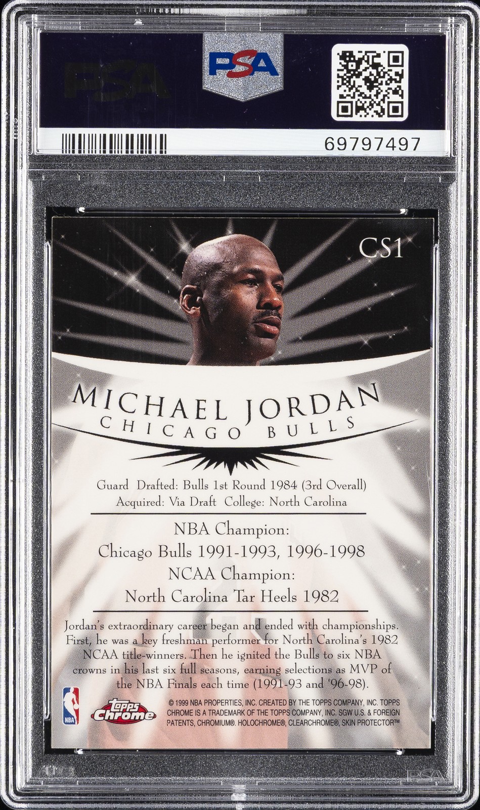 1998 TOPPS CHROME CHAMPION SPIRIT #CS1 MICHAEL JORDAN PSA 9