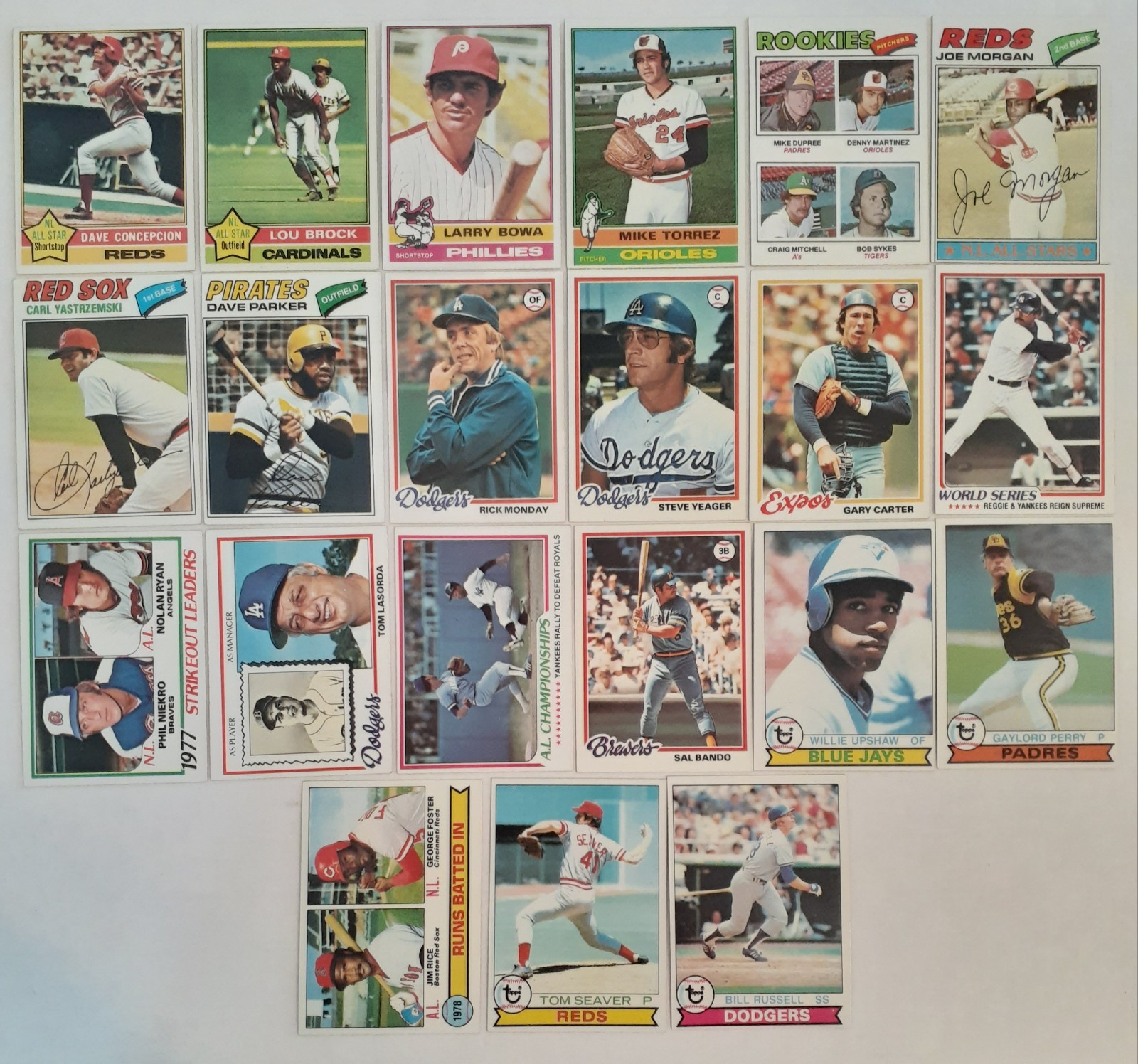 1970’s Topps Baseball, 45 Cards- Stars & Hall Of Famers Only, EX to NM+