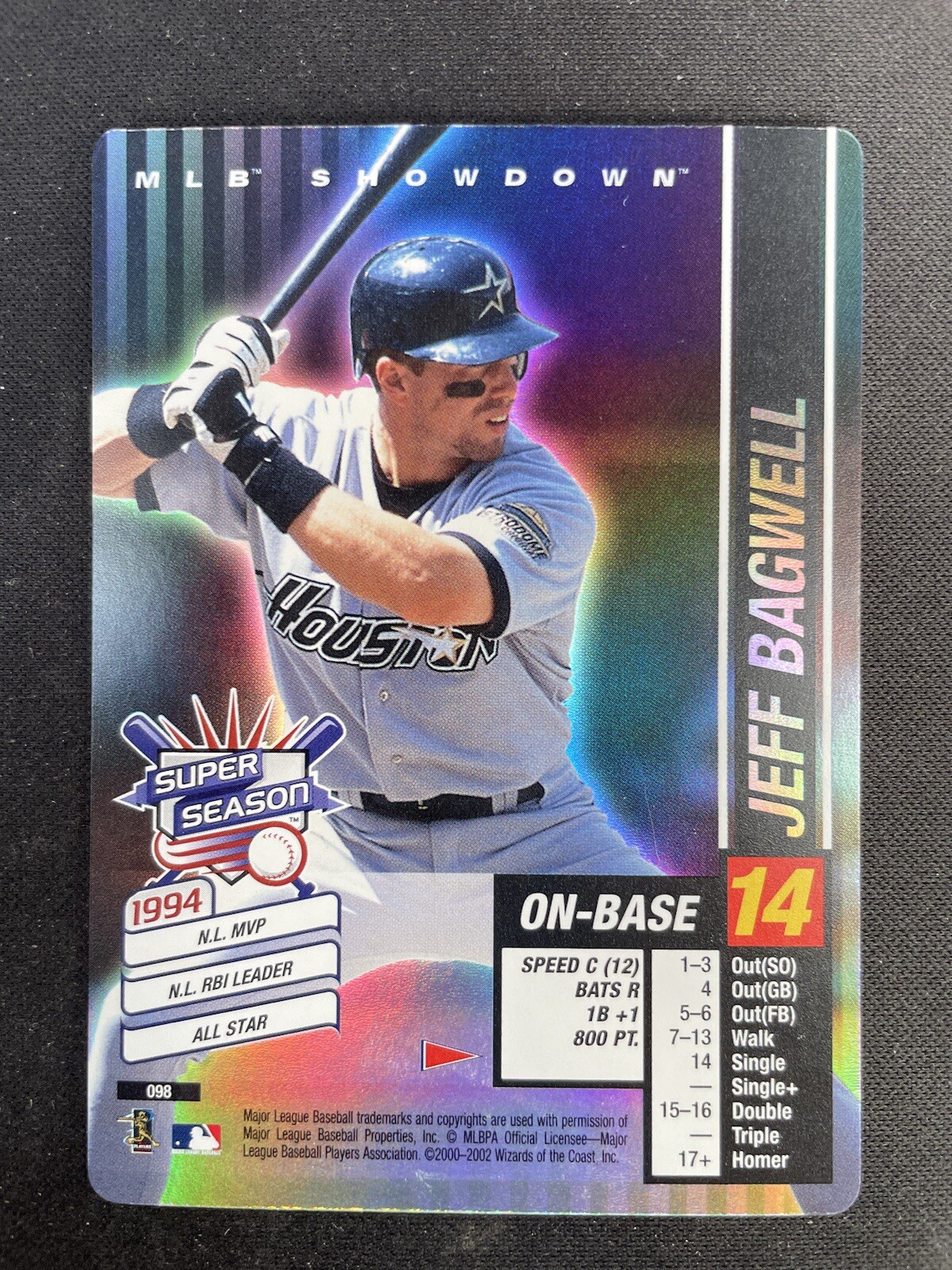 2002 MLB Showdown Jeff Bagwell Pennant Run Super Season #098 HOF